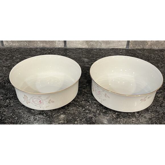 (2) Johann Haviland Sweetheart Rose 7 1/2” Round Vegetable Bowls Bavaria Germany - Picture 1 of 7